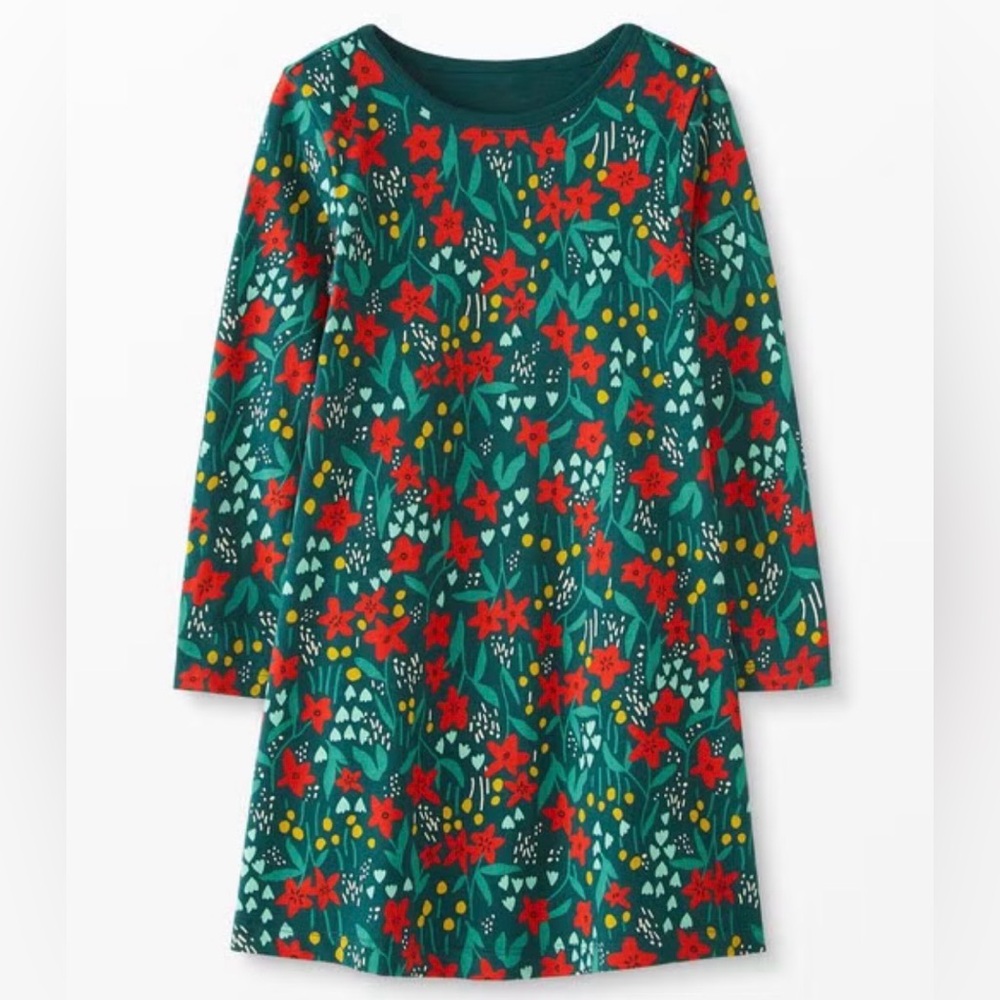Hanna Andersson | Poinsettia Long sleeve Dress with Pockets | Size 5